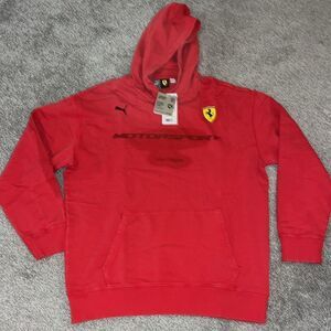 NEW Scuderia Ferrari Racing Cotton Recycled Hooded Sweatshirt M NWT Oversized